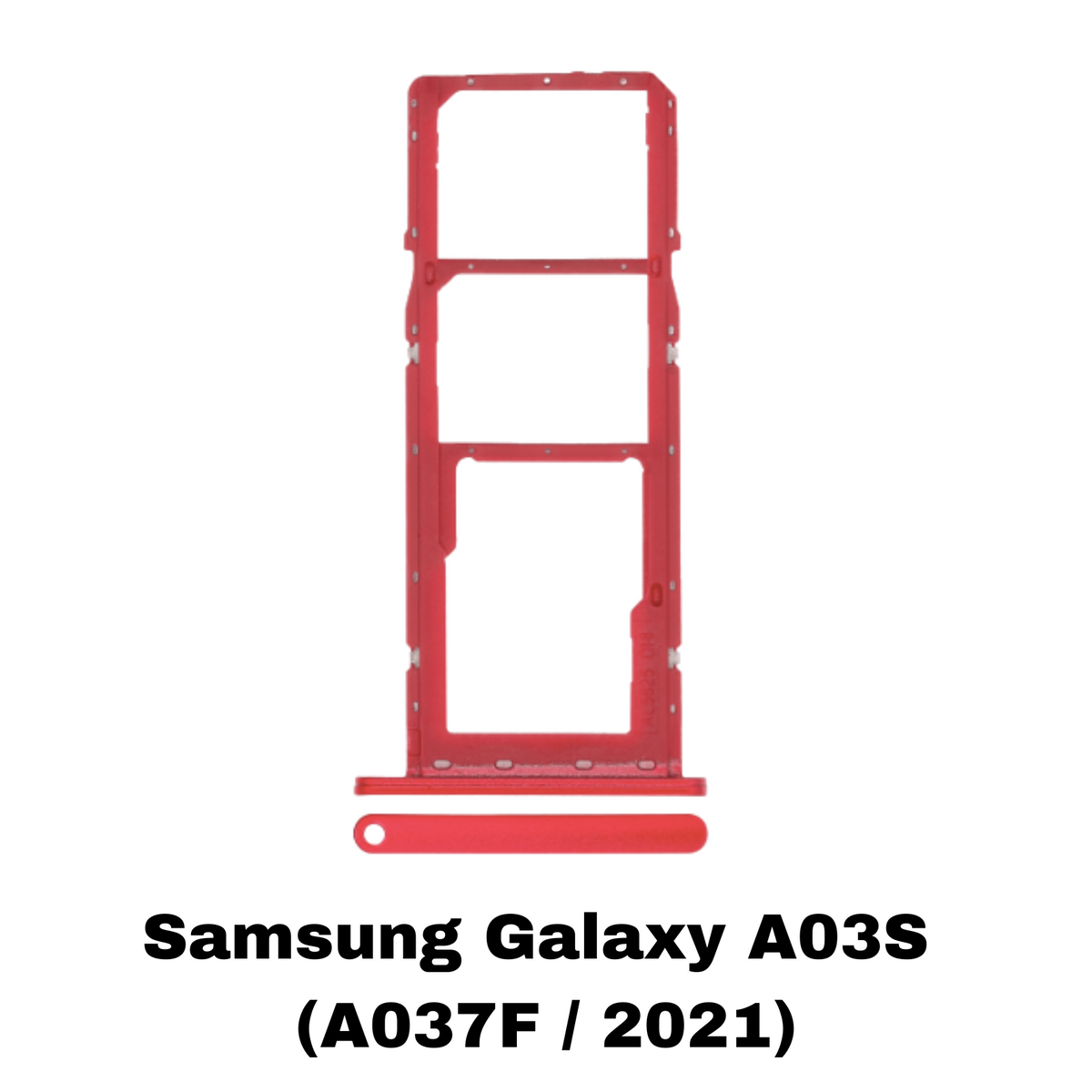 Samsung Galaxy A03S (A037F / 2021) Dual Sim Card Tray (Red)