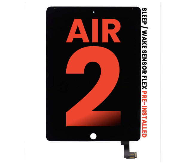 iPad Air 2 LCD Screen Replacement Assembly – Black front view