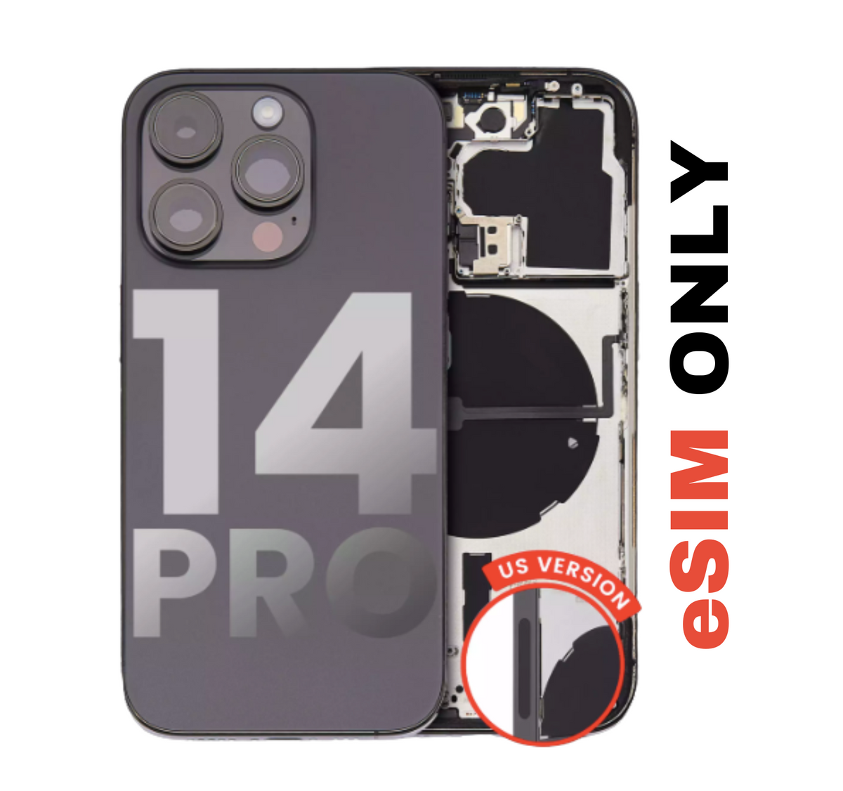 iPhone 14 Pro Back Housing with Small Pre-Installed (US Version) (Used OEM Pull: Like New)