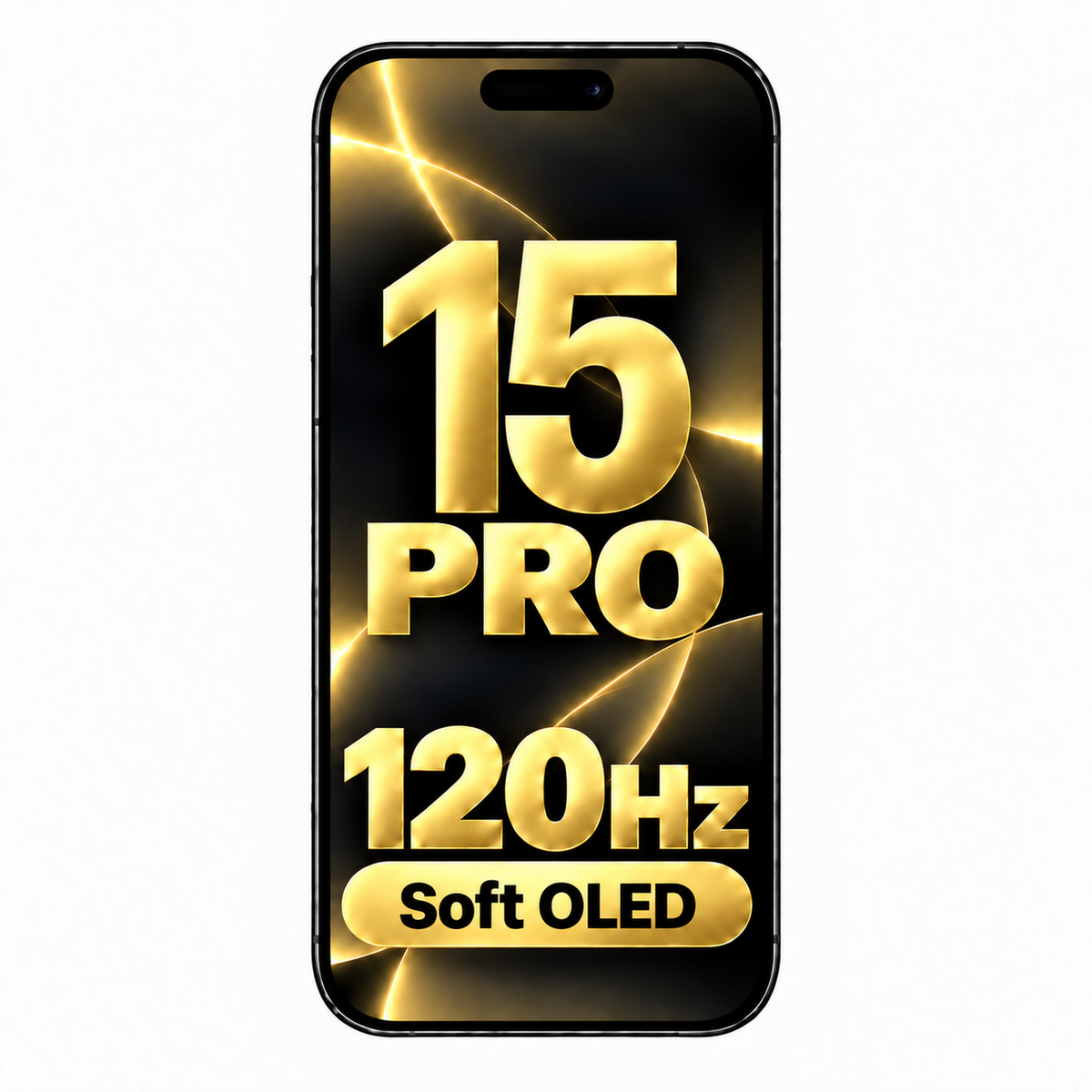 Front view of iPhone 15 Pro Soft OLED screen 120HZ