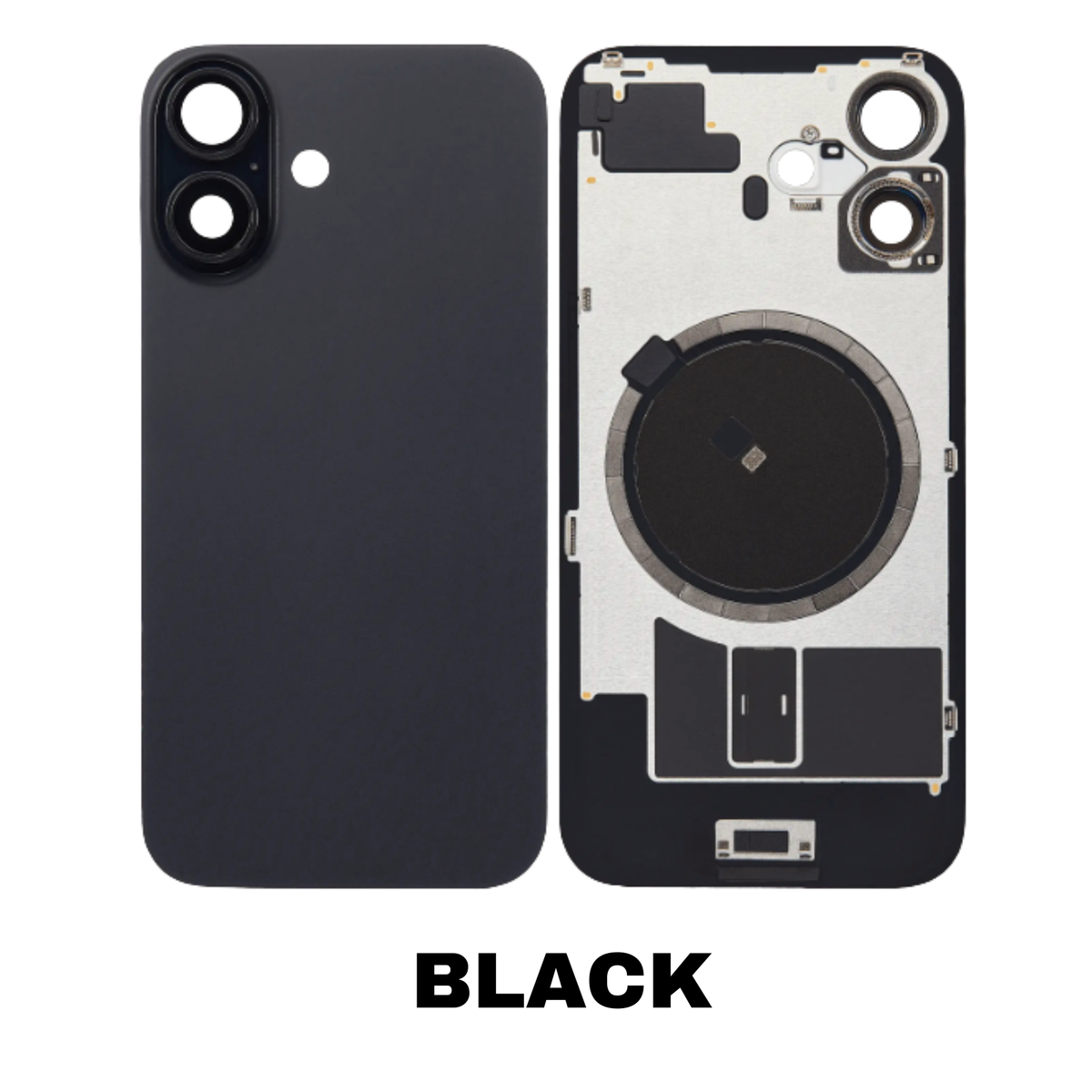 iPhone 16 back glass Black no logo MagSafe magnet