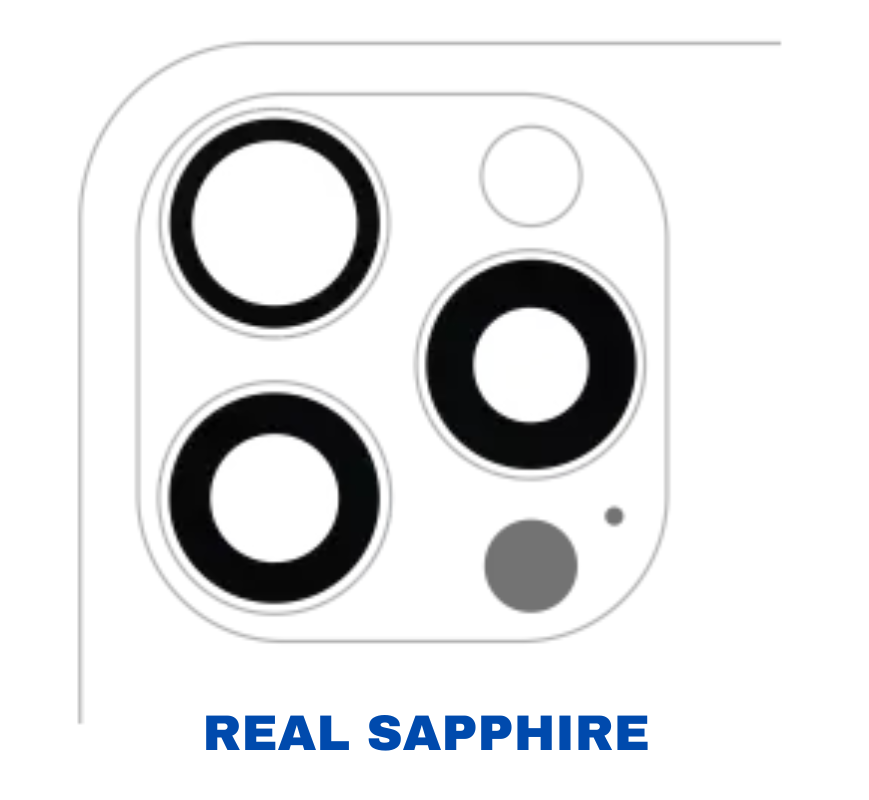 Real sapphire rear camera lens cover glass 3 piece set with adhesive