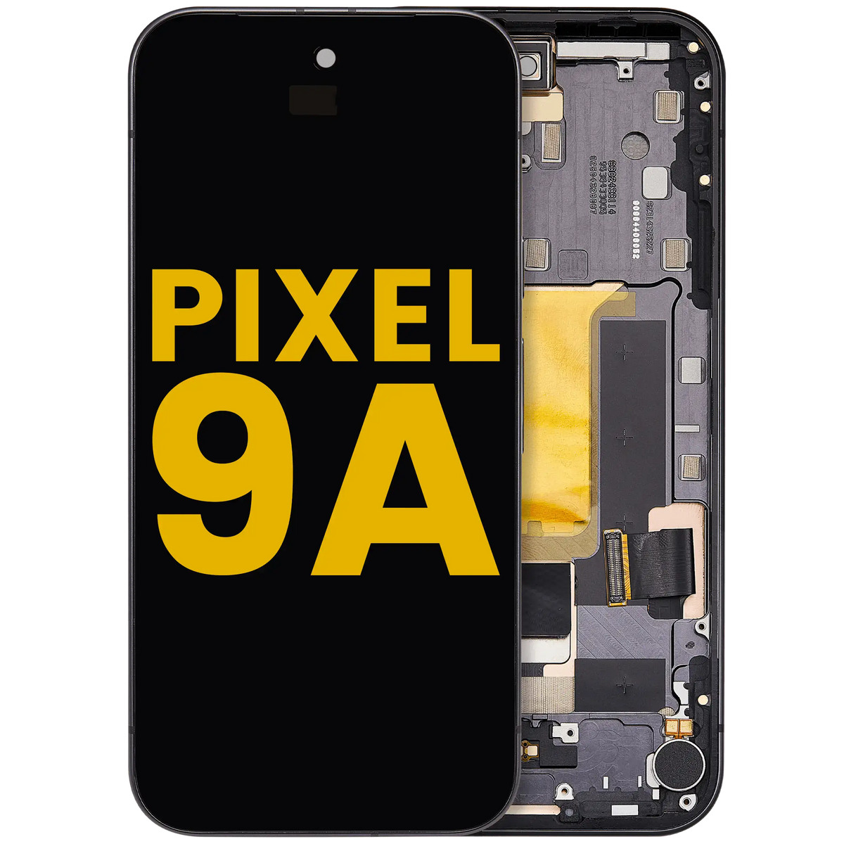 Google Pixel 9a OEM refurbished OLED with frame and fingerprint sensor – Obsidian