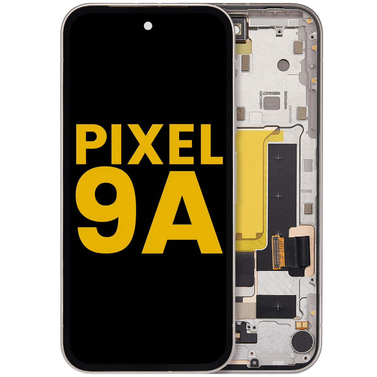 Google Pixel 9a OEM refurbished OLED with frame and fingerprint sensor – Porcelain