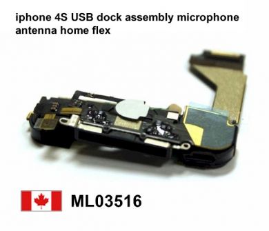 iPhone 4S Charging Dock Flex Assembly with Microphone, Antenna & Loudspeaker