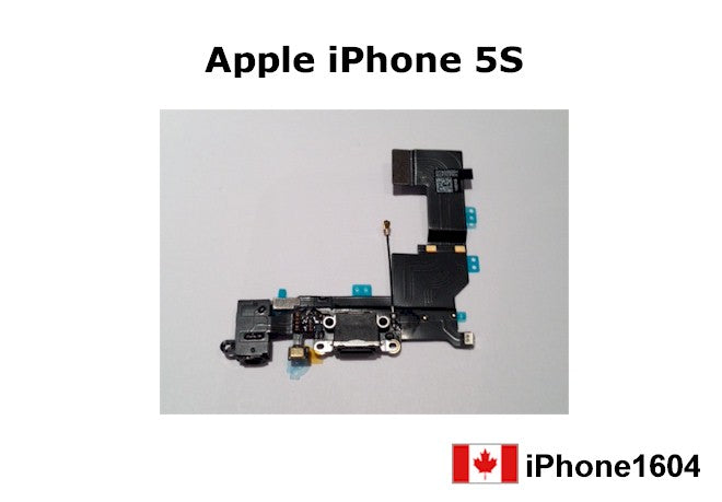 iPhone 5S Dock Connector Charging Port Headphone Jack Flex Cable - Black