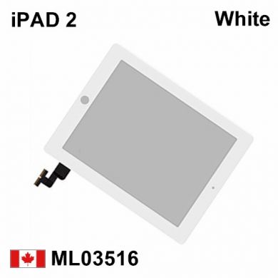 iPad 2 Digitizer - (Home Button Pre-Installed) White