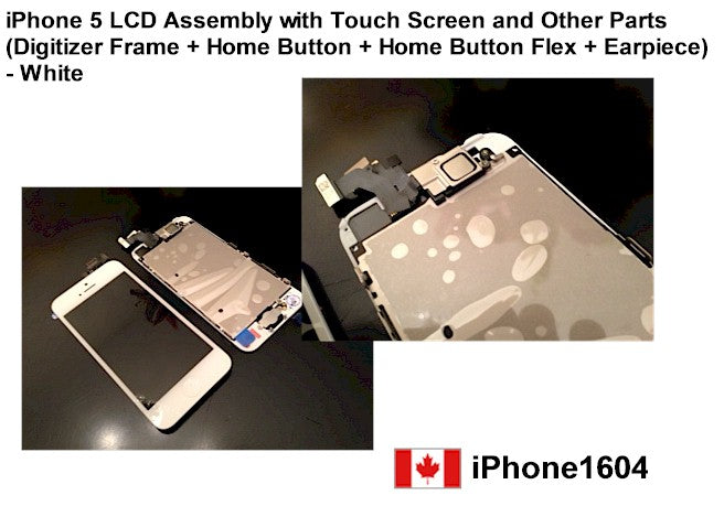 iPhone 5 Screen Assembly with Steel Plate - White (Premium)