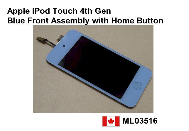 iPod Touch 4th Gen LCD Screen and Digitizer Assembly with Home Button - Blue