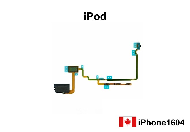 iPod Nano 7G Headphone Audio Jack / Power / Volume Flex Cable - Black