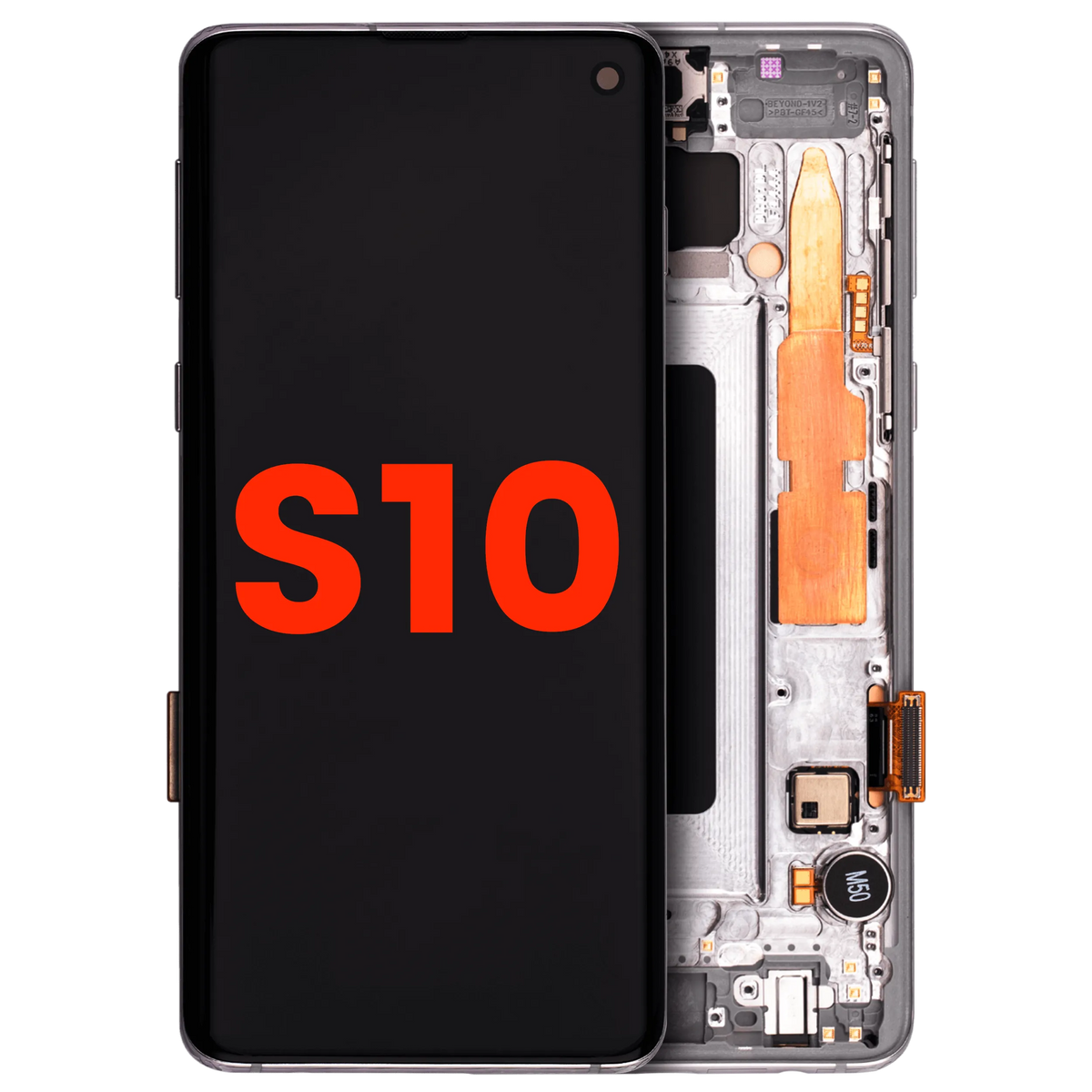 Samsung Galaxy S10 Aftermarket screen with frame Prism White