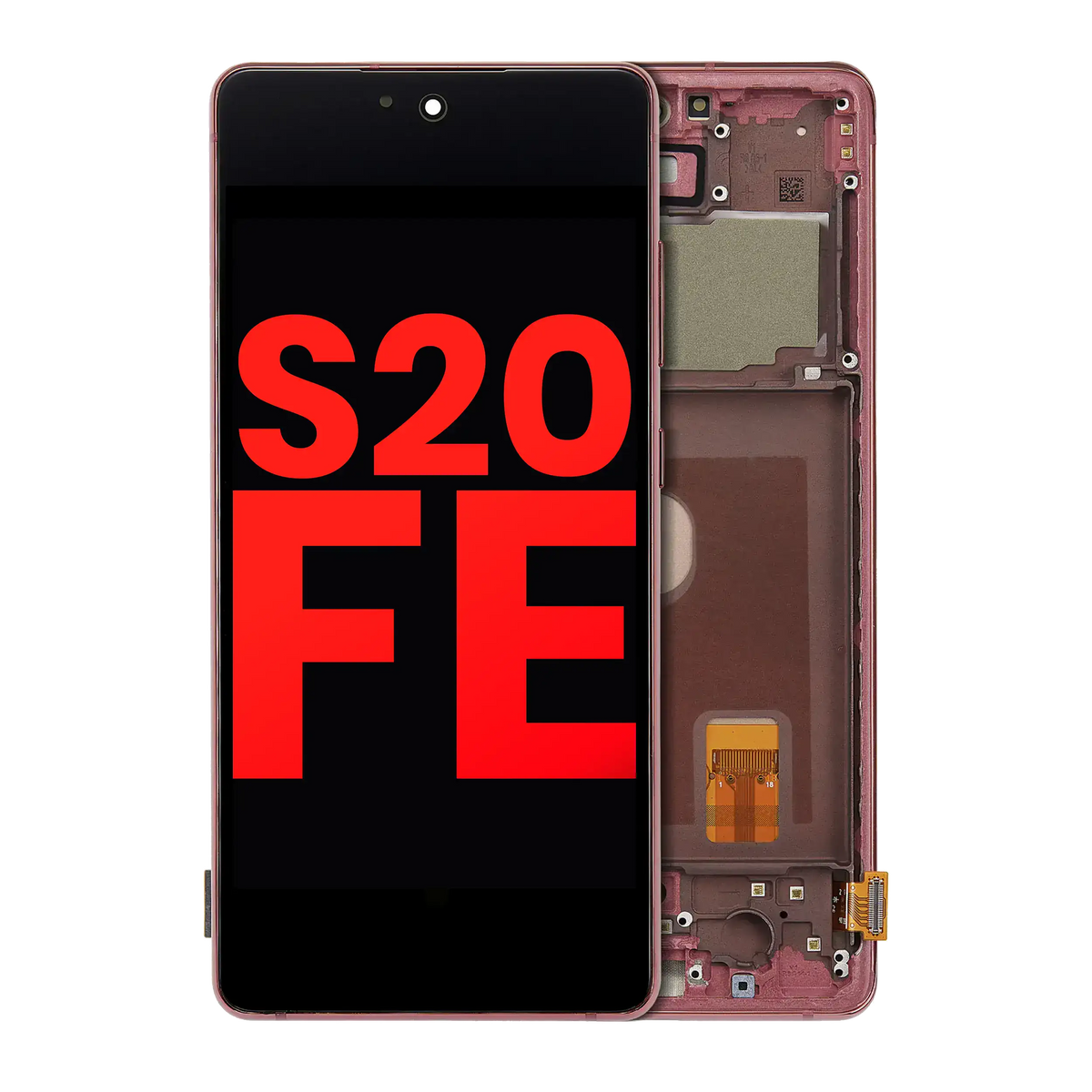 Samsung Galaxy S20 FE Aftermarket screen with frame Cloud Red