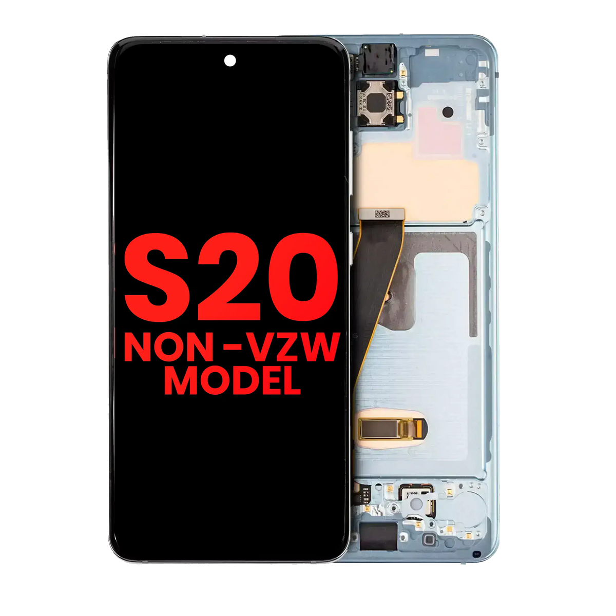 Samsung Galaxy S20 Non-Verizon Aftermarket screen with frame Cloud Blue