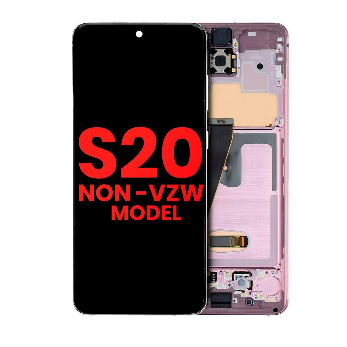 Samsung Galaxy S20 Non-Verizon Aftermarket screen with frame Cloud Pink
