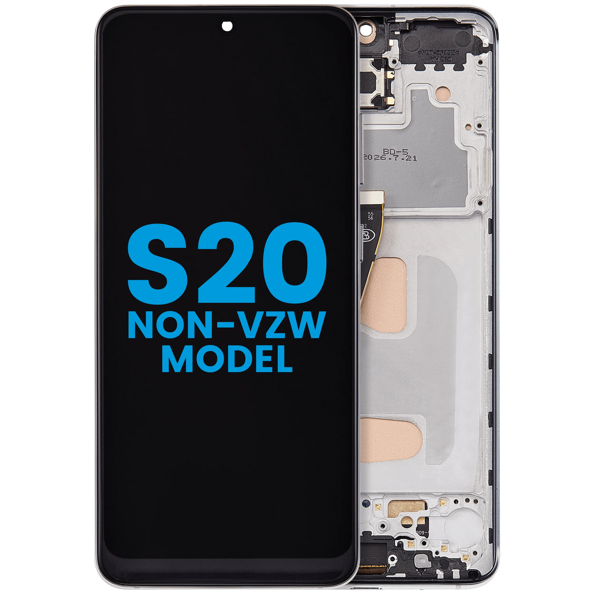 Samsung Galaxy S20 Non-Verizon Incell screen with frame Cloud White