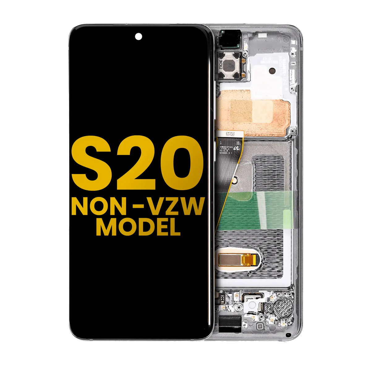 Samsung Galaxy S20 Non-Verizon OEM Refurbished screen with frame Cosmic Black