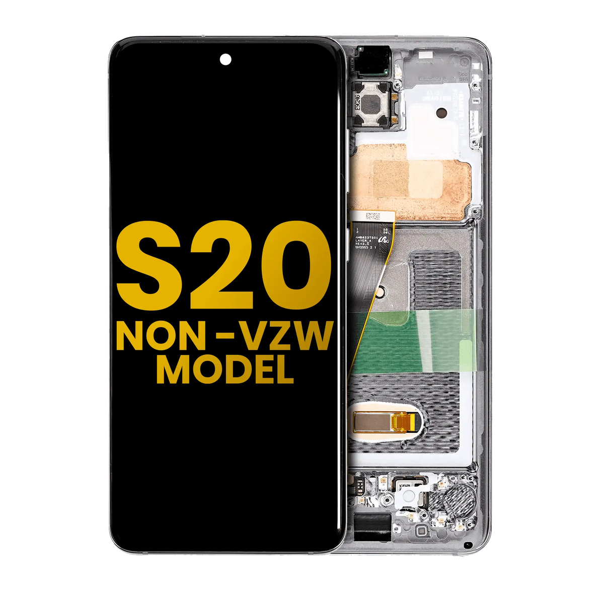 Samsung Galaxy S20 Non-Verizon OEM Refurbished screen with frame Cosmic Gray