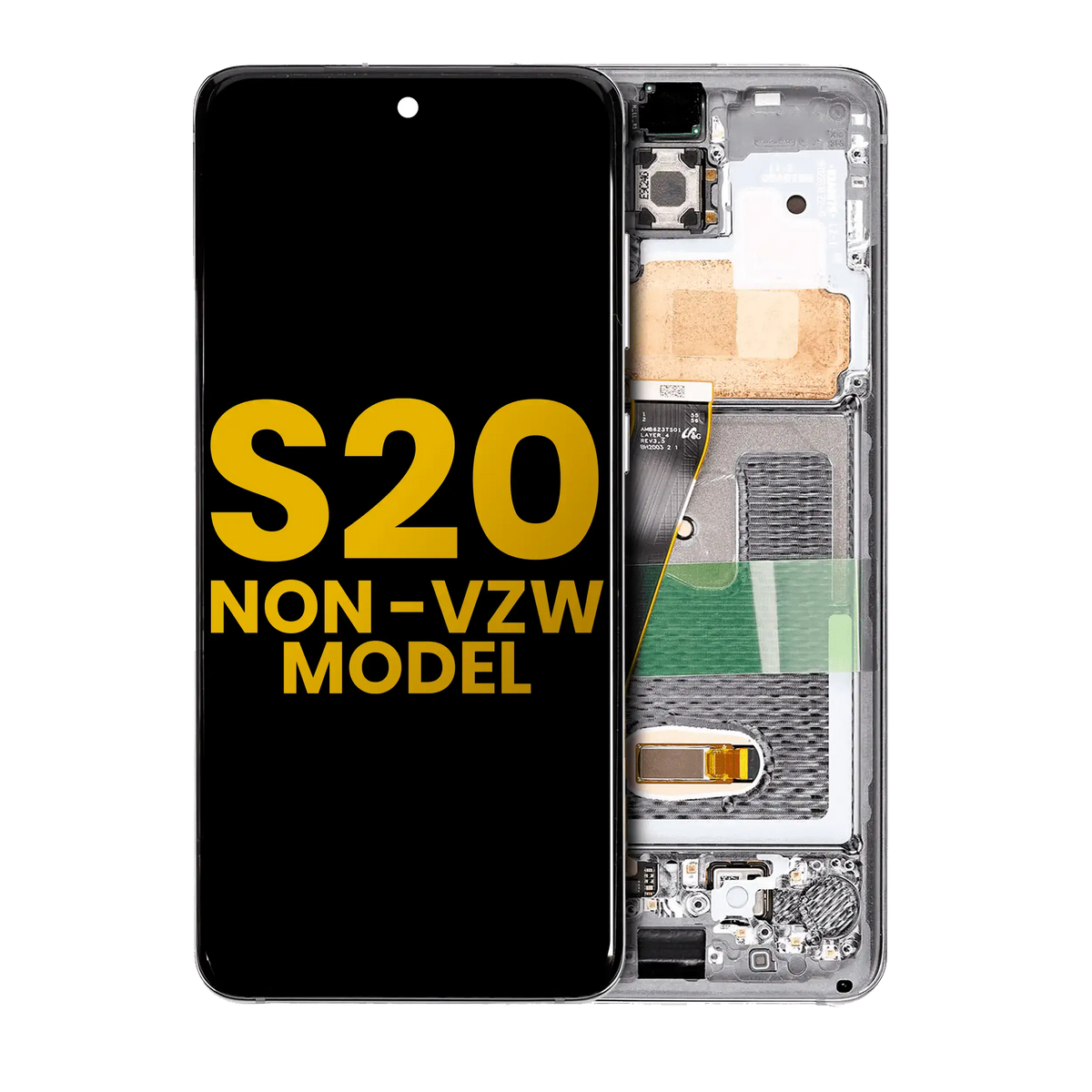 Samsung Galaxy S20 Non-Verizon OEM Refurbished screen with frame Cloud White