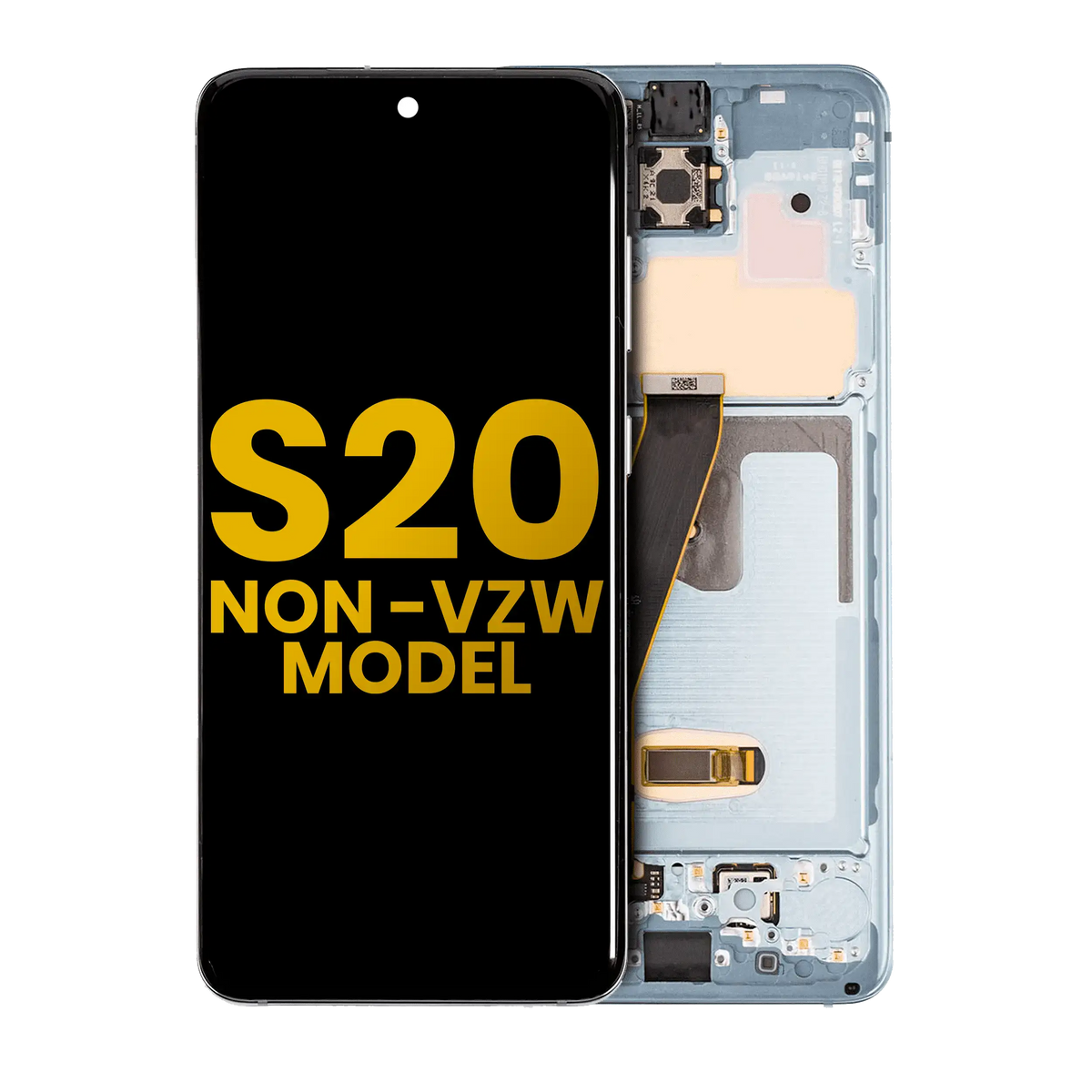 Samsung Galaxy S20 Non-Verizon OEM Refurbished screen assembly with frame Cloud Blue