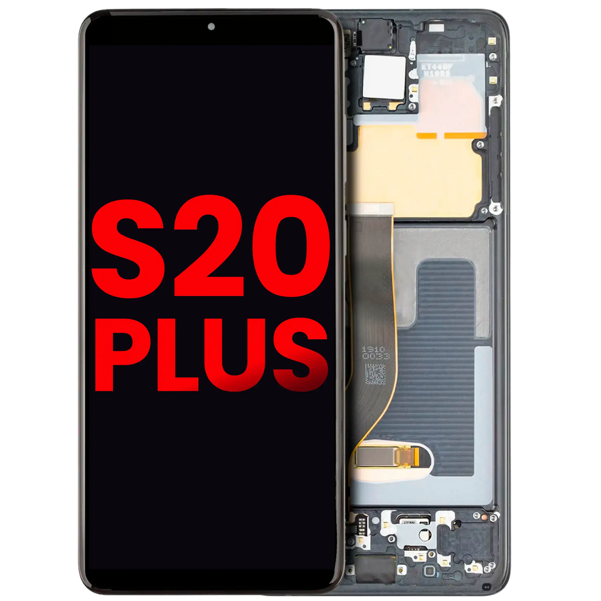 Samsung Galaxy S20 Plus Aftermarket screen with frame Cosmic Black