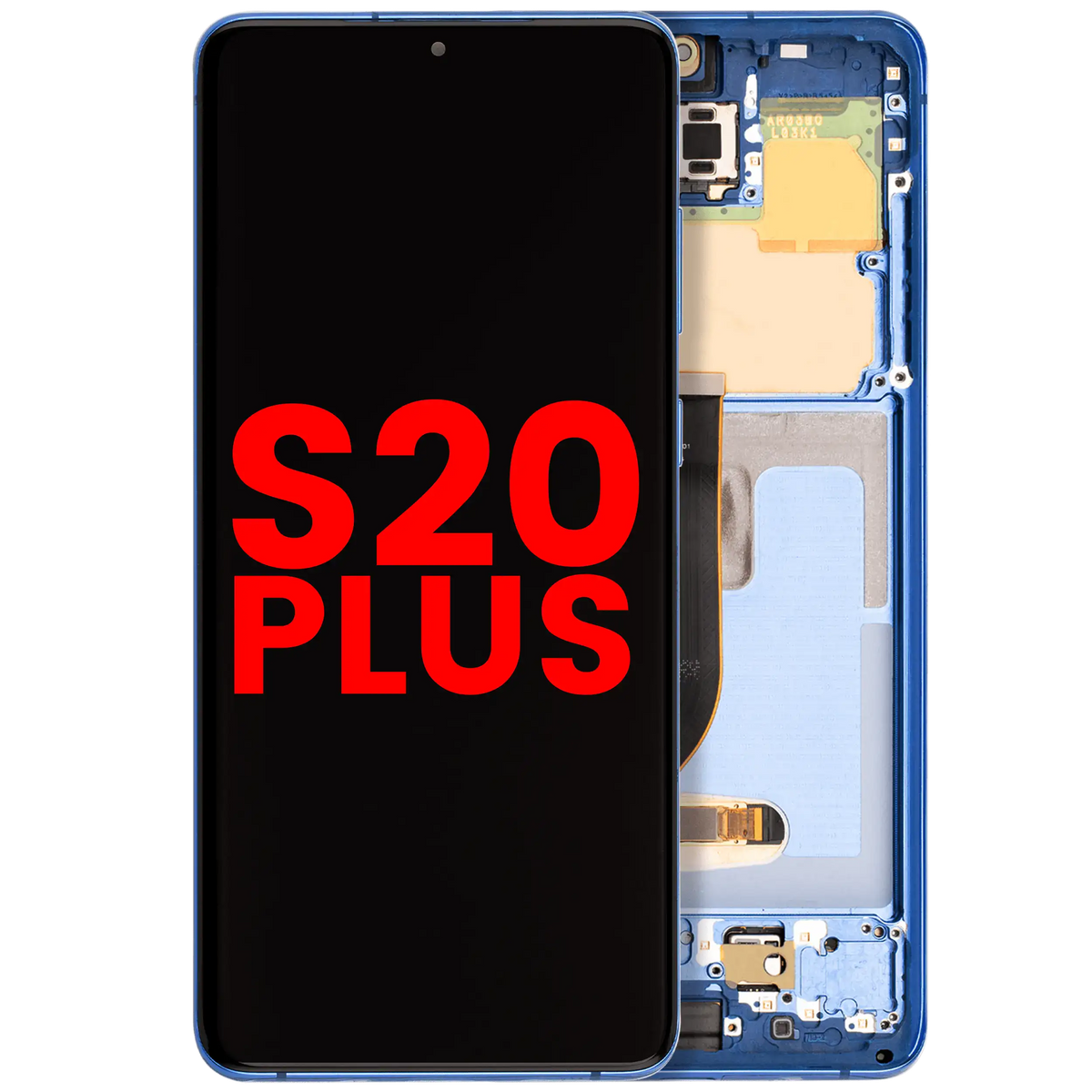 Samsung Galaxy S20 Plus Aftermarket screen with frame Aura Blue