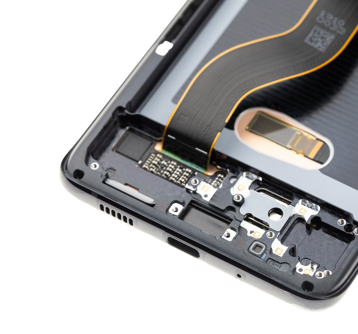 Samsung Galaxy S20 Plus OEM Refurbished screen with frame Cosmic Black detail
