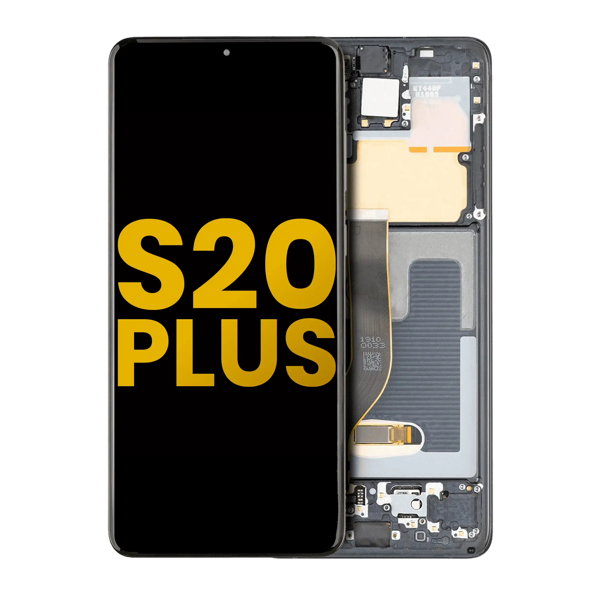 Samsung Galaxy S20 Plus OEM Refurbished screen with frame Cosmic Black