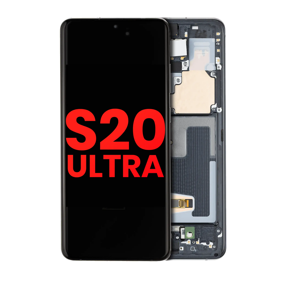 Samsung Galaxy S20 Ultra Aftermarket screen with frame Cosmic Black