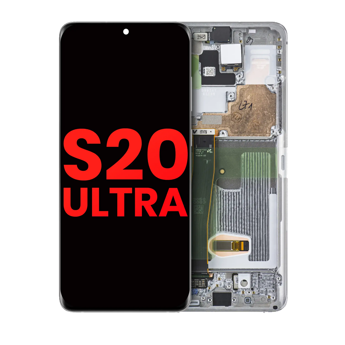 Samsung Galaxy S20 Ultra Aftermarket screen with frame Cloud White