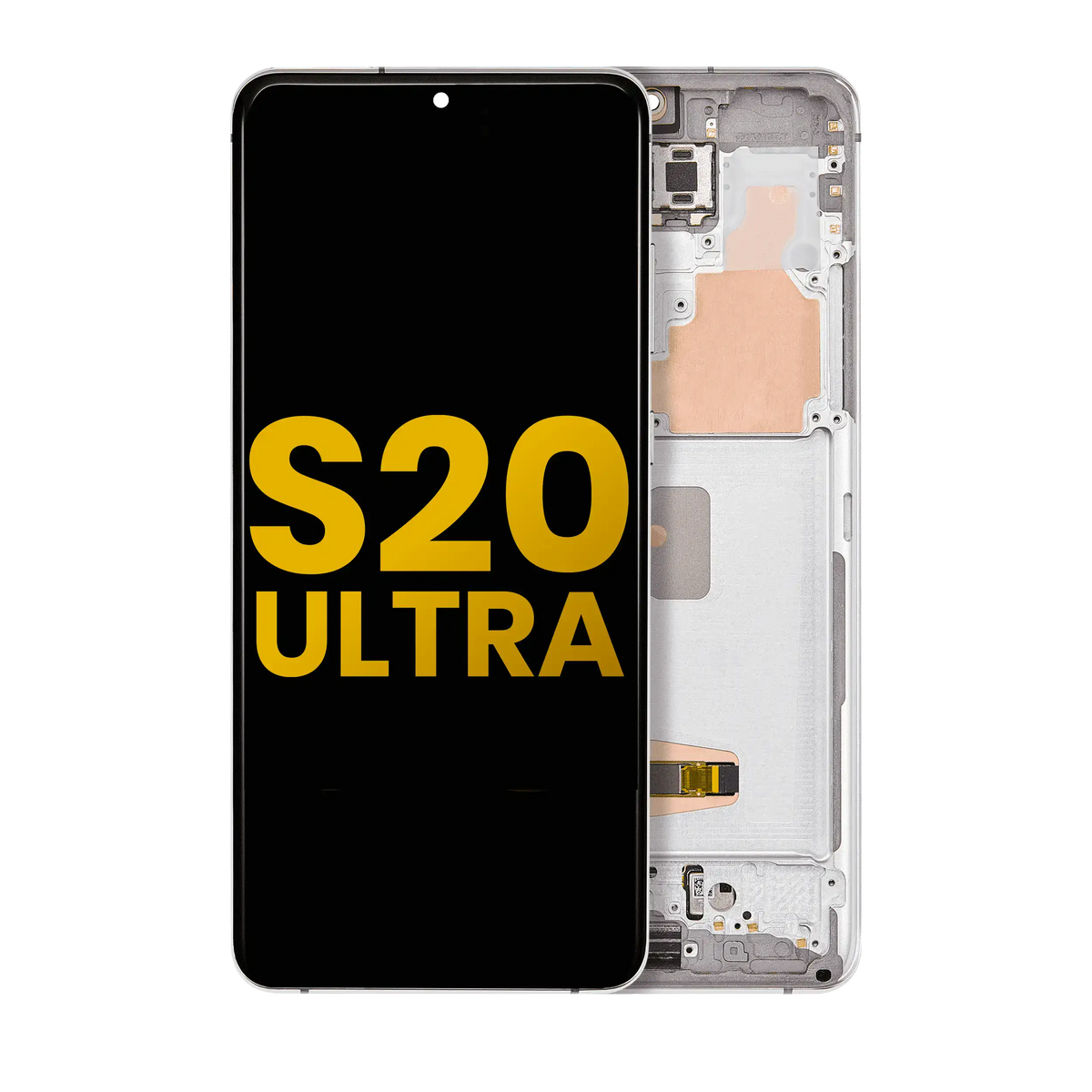 Samsung Galaxy S20 Ultra OEM Refurbished screen with frame Cloud White