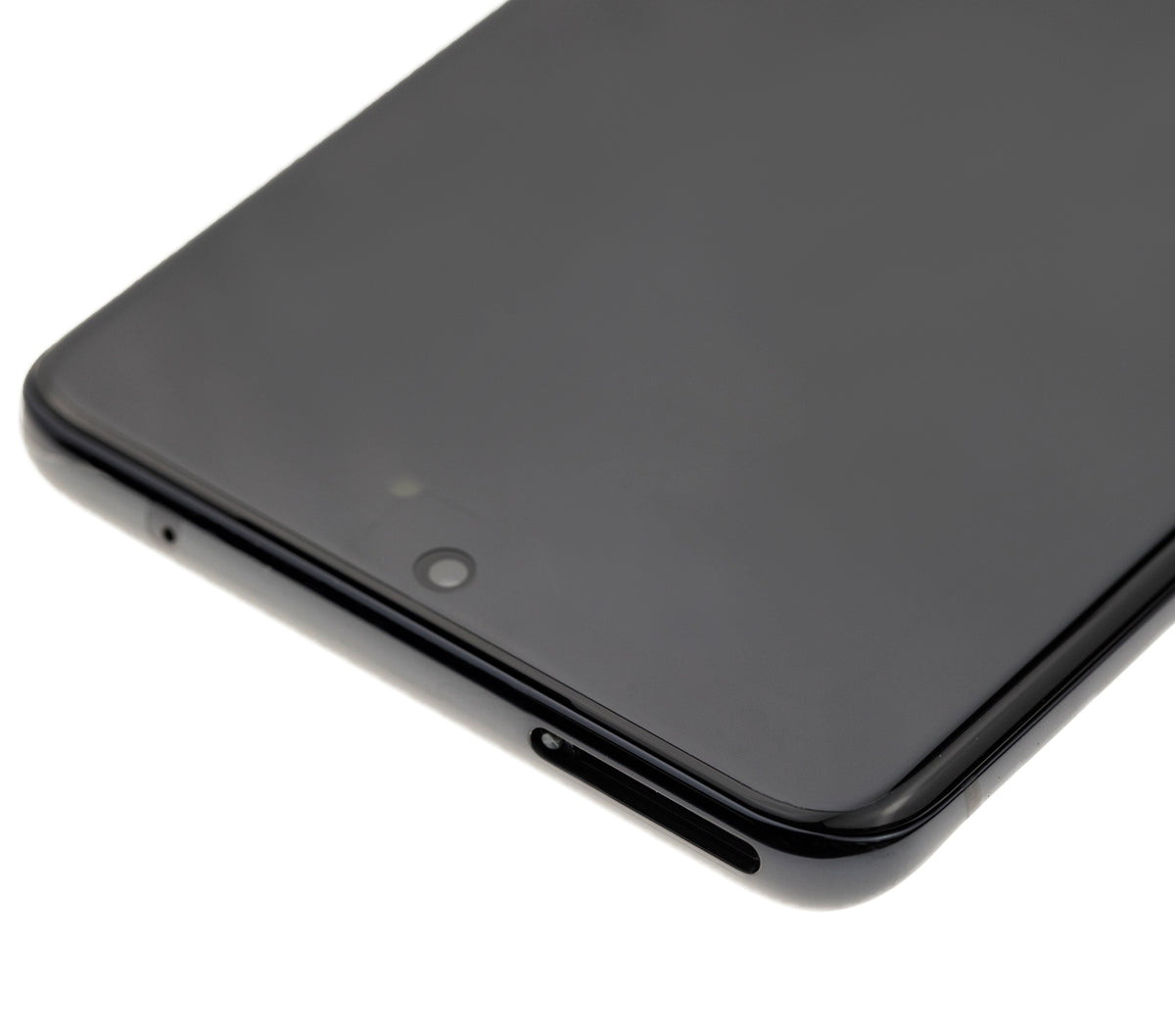 Samsung Galaxy S20 Ultra OEM Refurbished screen with frame Cosmic Black detail