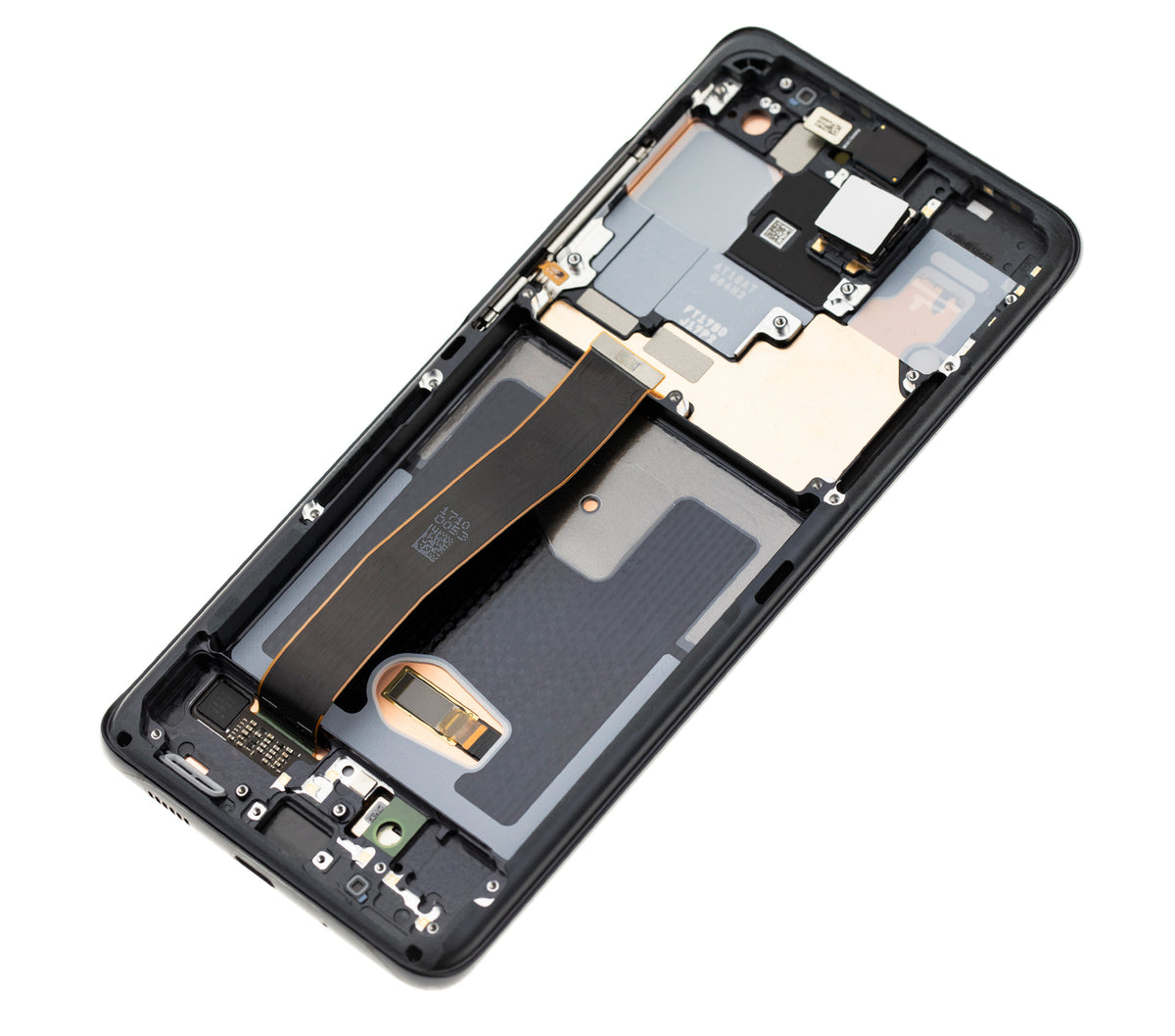 Samsung Galaxy S20 Ultra OEM Refurbished screen with frame Cosmic Black detail