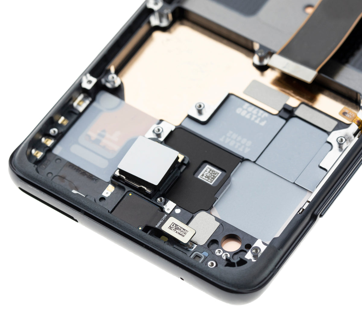 Samsung Galaxy S20 Ultra OEM Refurbished screen with frame Cosmic Black detail