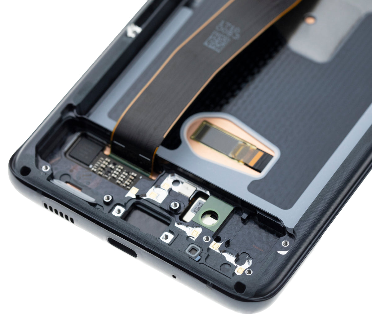 Samsung Galaxy S20 Ultra OEM Refurbished screen with frame Cosmic Black detail