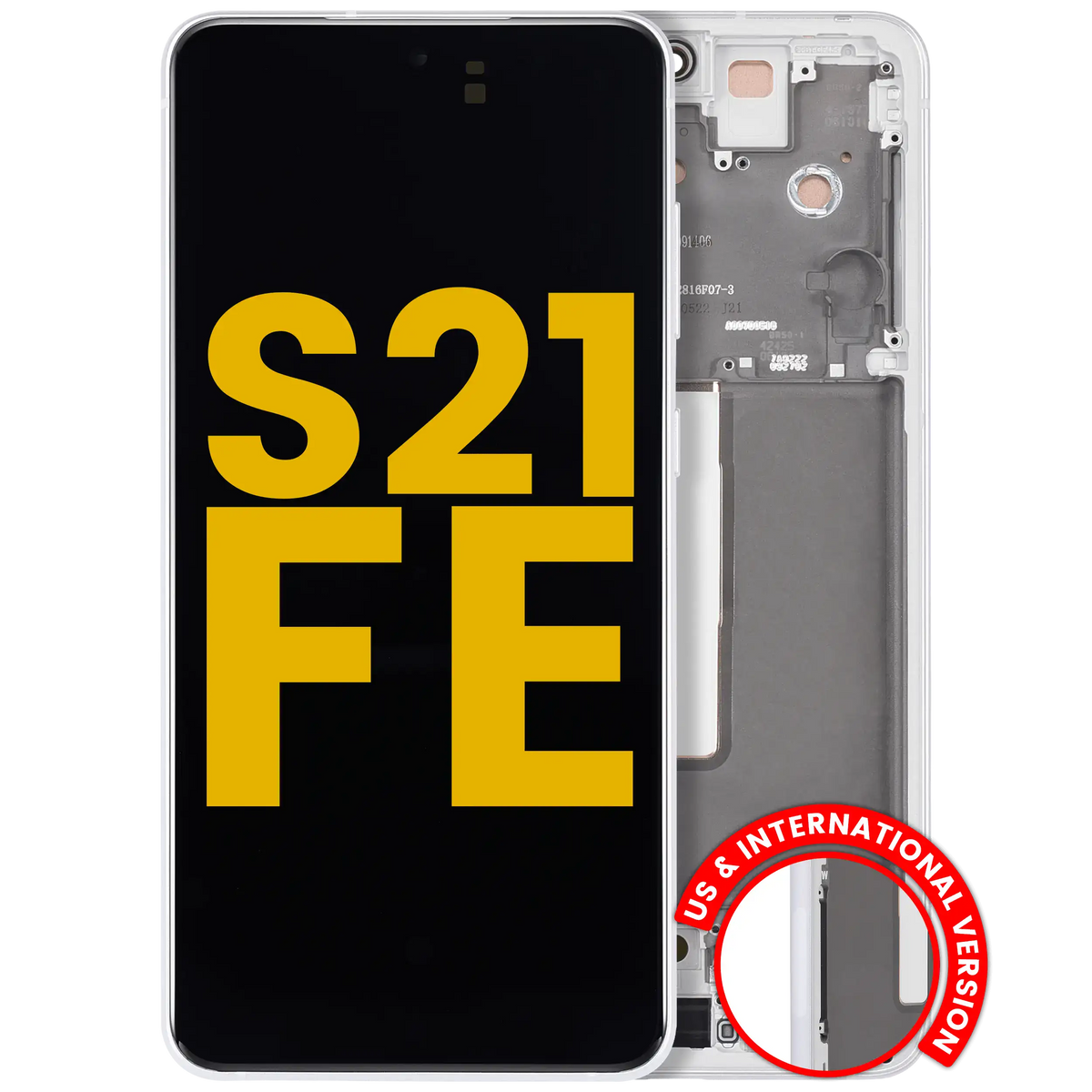 Samsung Galaxy S21 FE OEM Refurbished screen with frame White
