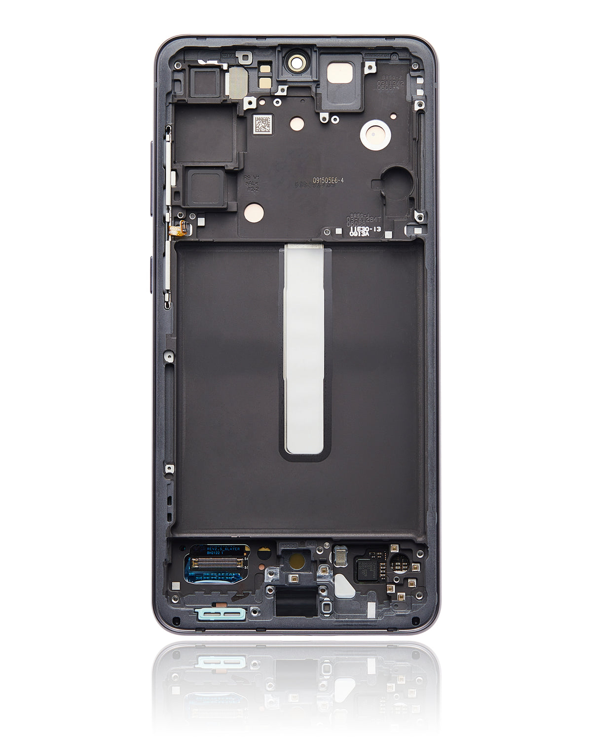 Samsung Galaxy S21 FE OEM Refurbished screen with frame Graphite detail