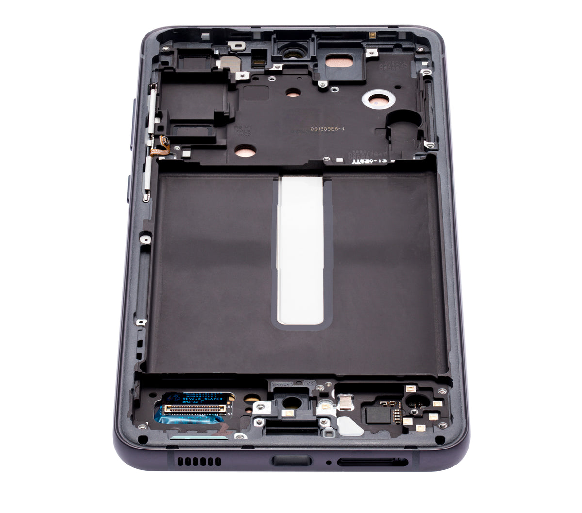 Samsung Galaxy S21 FE OEM Refurbished screen with frame Graphite detail
