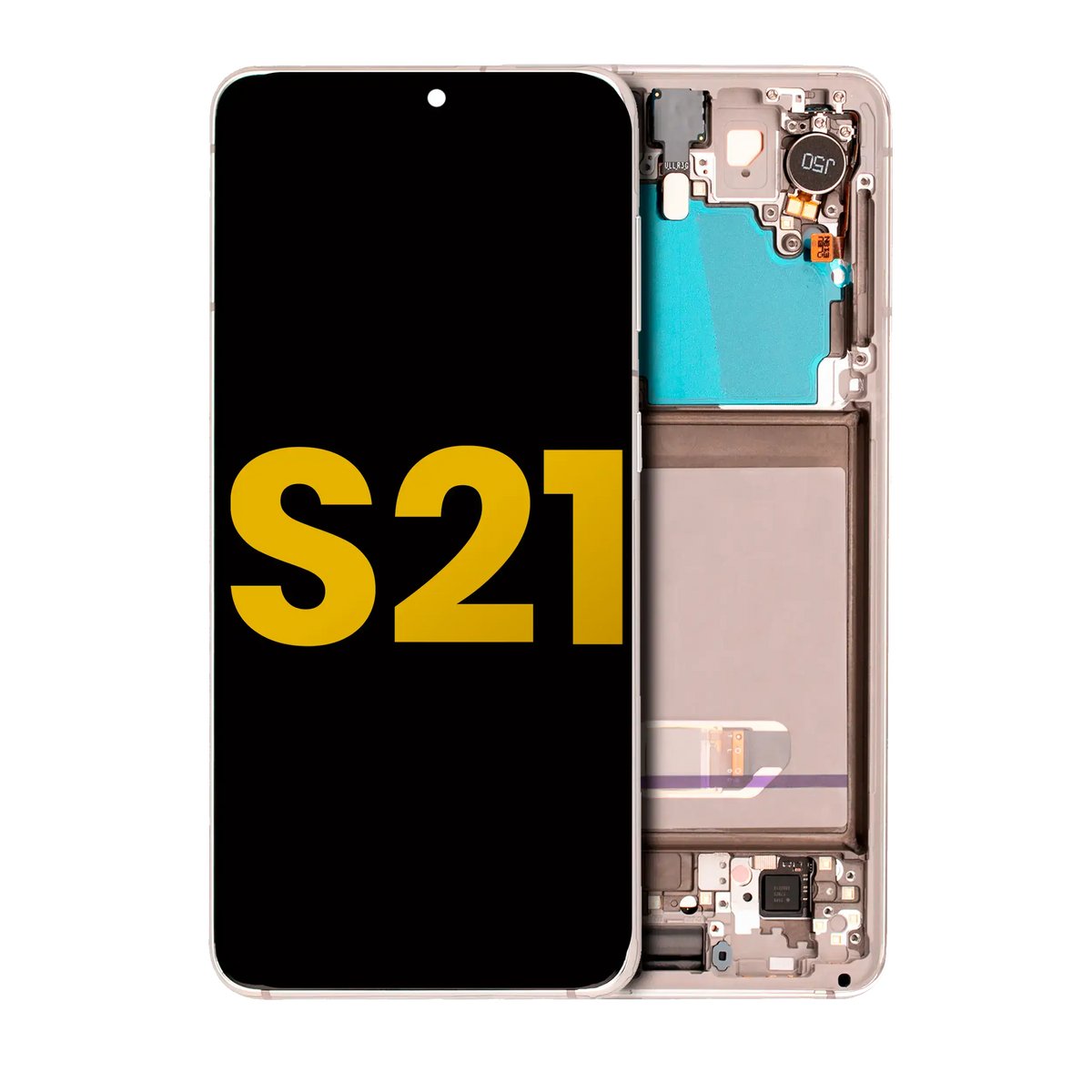 Samsung Galaxy S21 OEM Refurbished screen with frame Phantom White