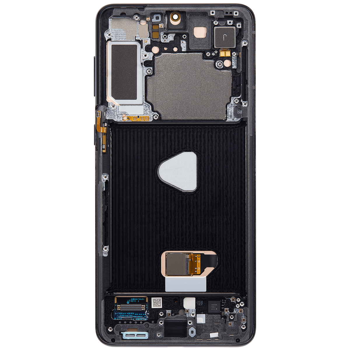 Samsung Galaxy S21 Plus Aftermarket screen with frame Phantom Black detail