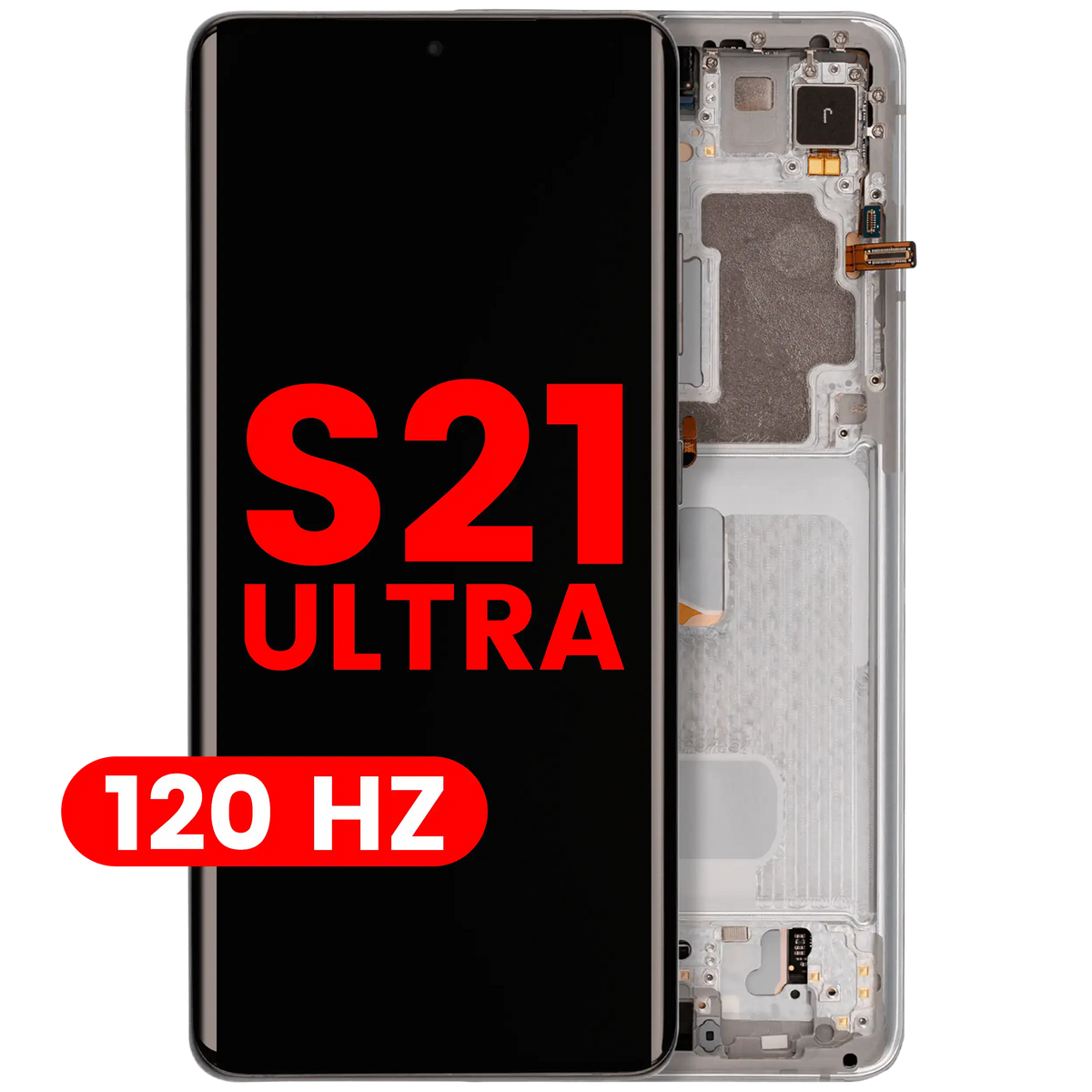 Samsung Galaxy S21 Ultra Aftermarket 120Hz screen with frame Phantom Silver