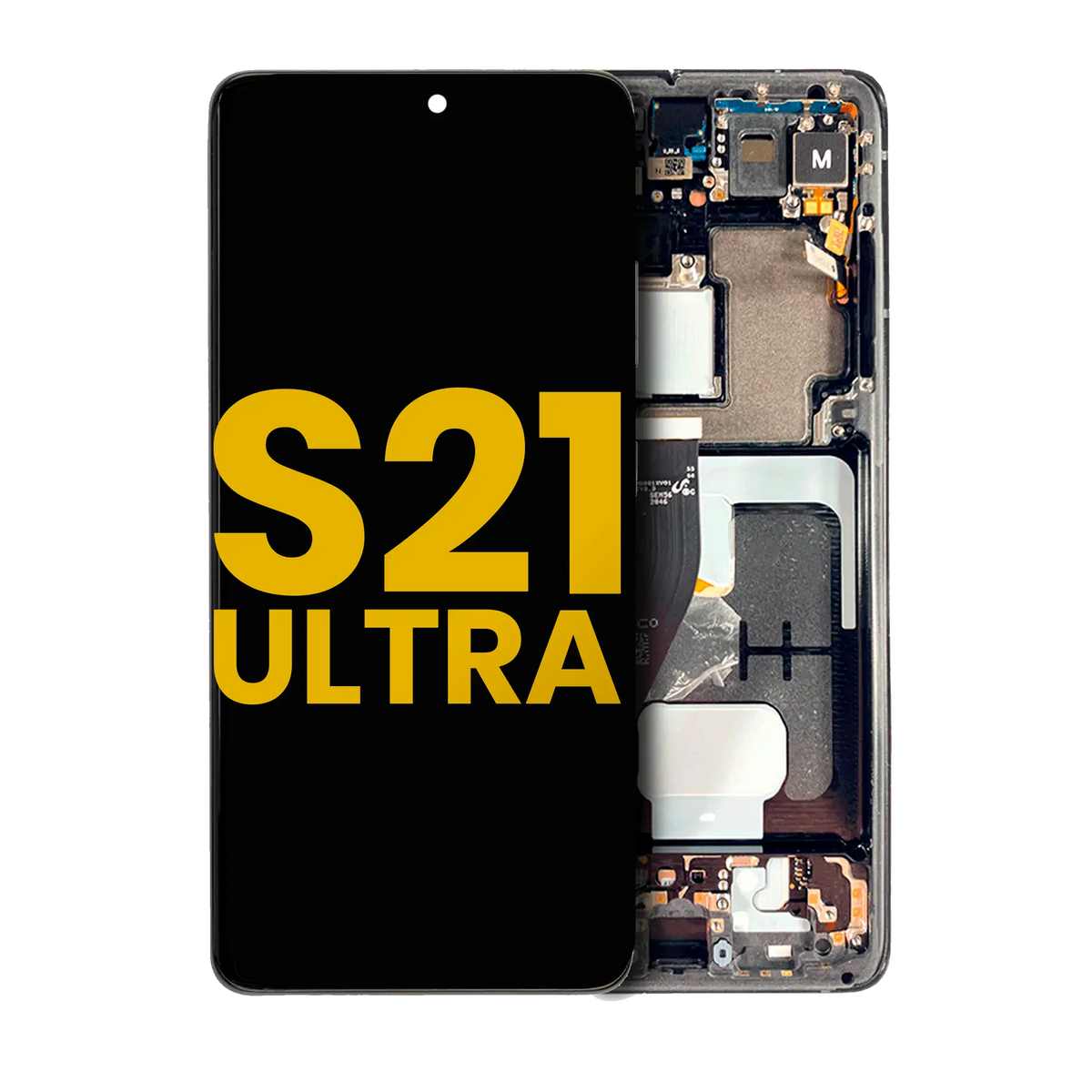Samsung Galaxy S21 Ultra OEM Refurbished screen with frame Phantom Black