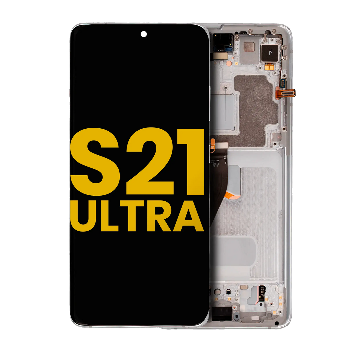 Samsung Galaxy S21 Ultra OEM Refurbished screen with frame Phantom Silver