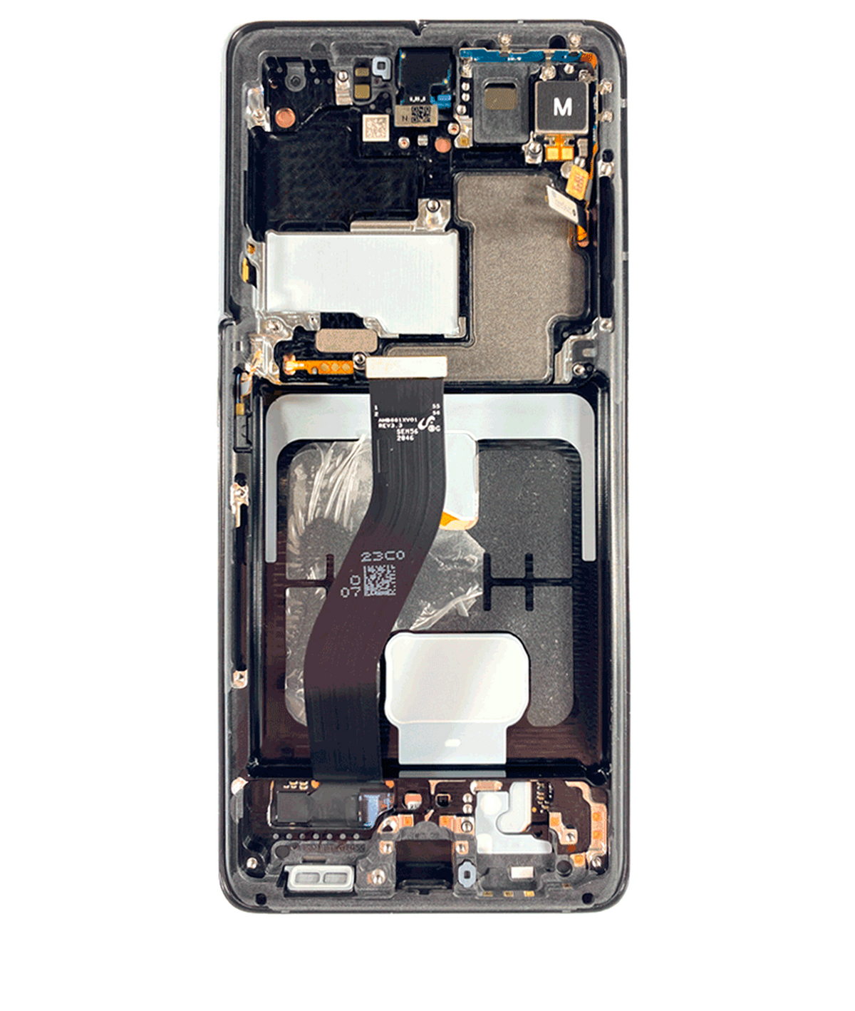 Samsung Galaxy S21 Ultra OEM Refurbished screen with frame Phantom Black detail