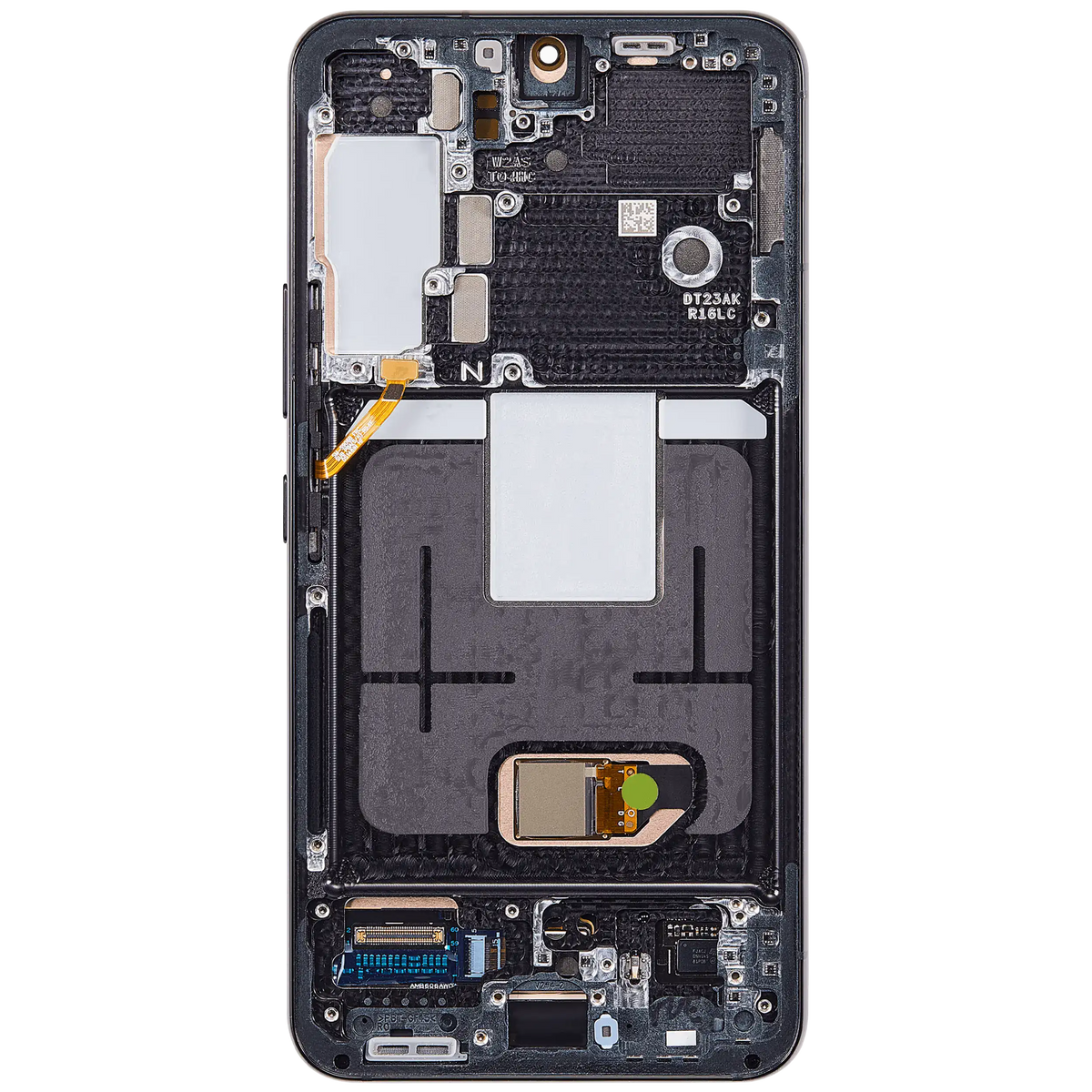 Samsung Galaxy S22 OEM Refurbished screen with frame Phantom Black detail