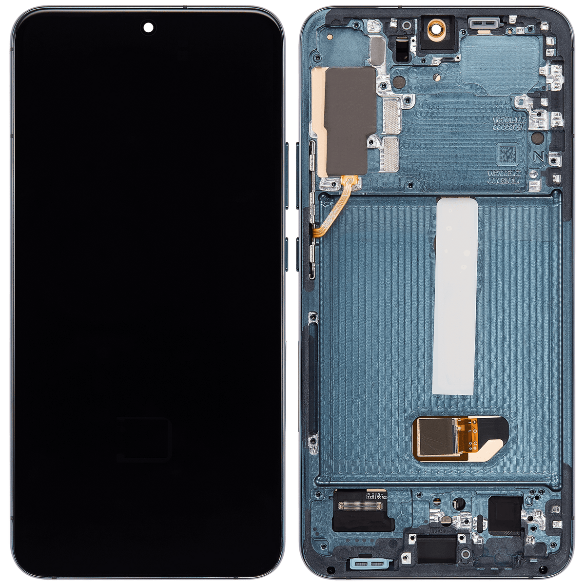 Samsung Galaxy S22 Plus aftermarket screen assembly with frame Green view 1