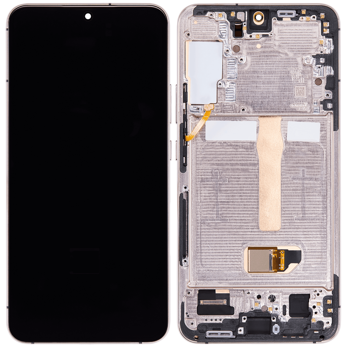 Samsung Galaxy S22 Plus aftermarket screen assembly with frame Pink Gold / Violet view 1