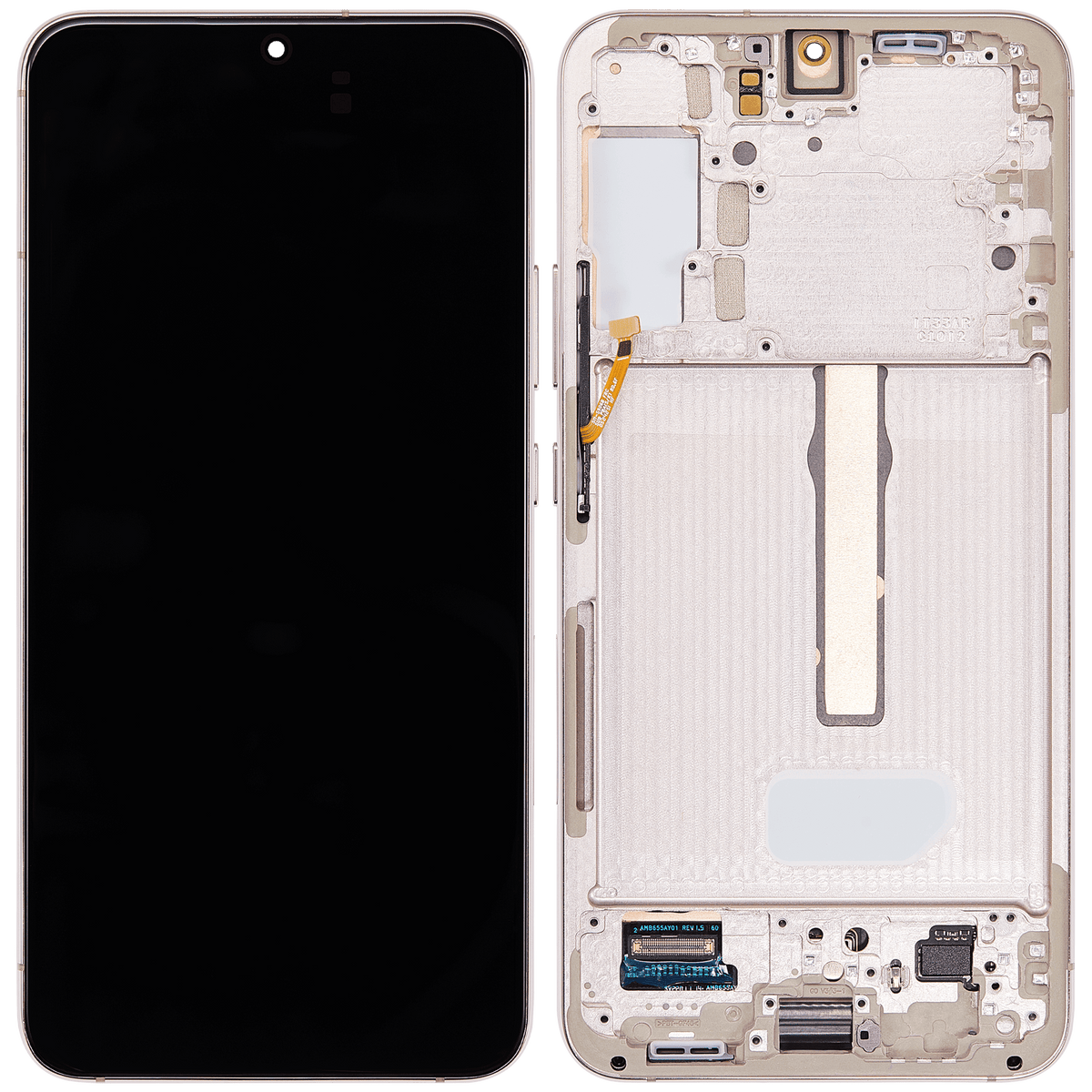 Samsung Galaxy S22 Plus oem-refurbished screen assembly with frame Pink Gold / Violet view 1