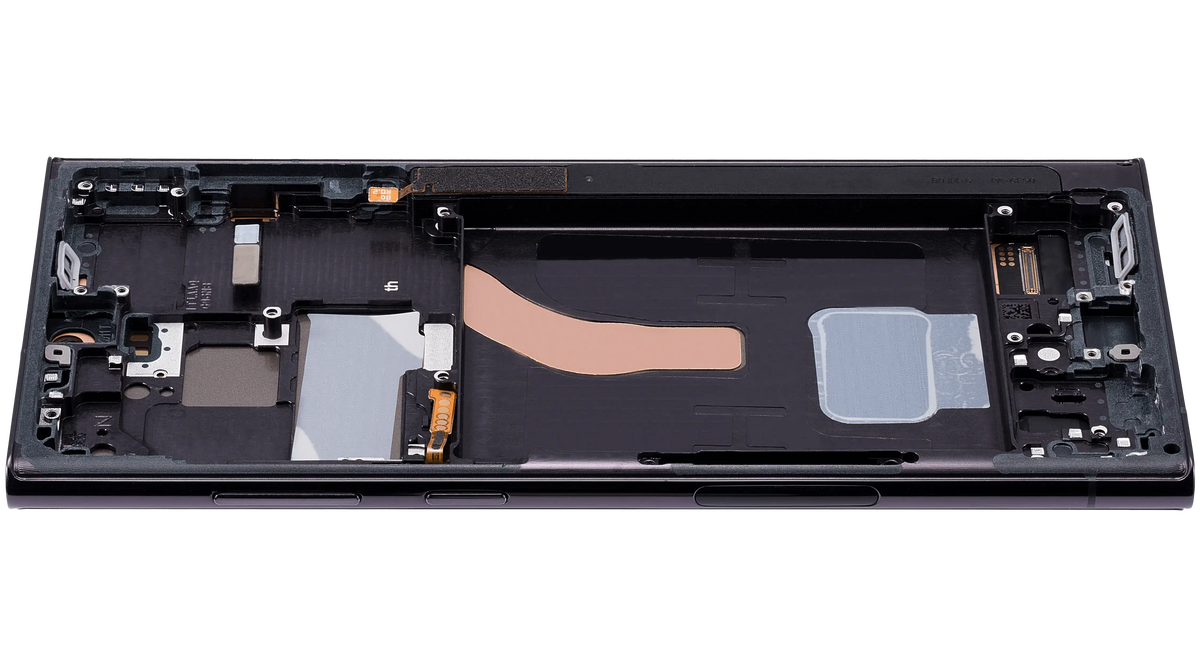 Samsung Galaxy S22 Ultra aftermarket OLED Assembly With Frame Phantom Black view 9