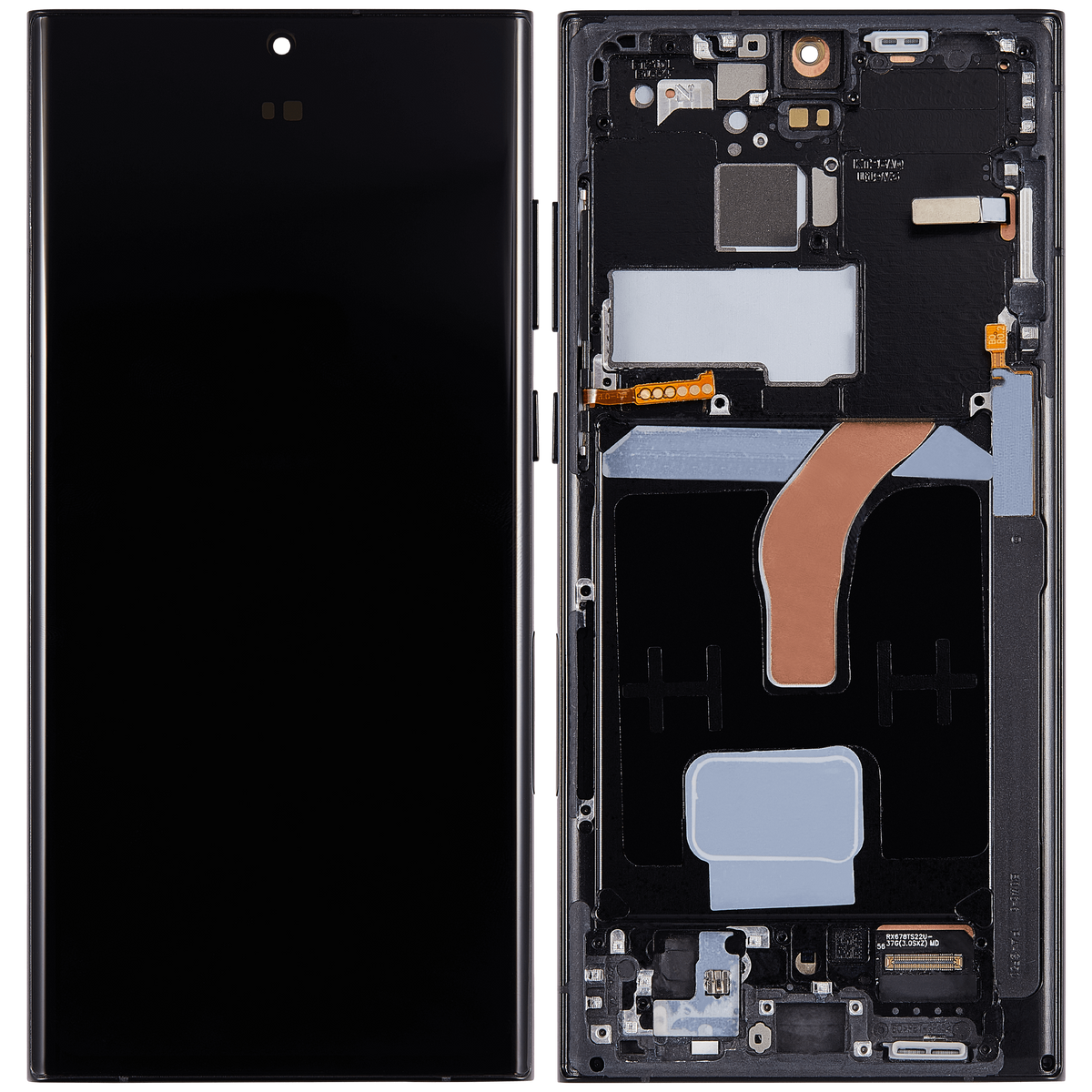 Samsung Galaxy S22 Ultra oem-refurbished OLED Assembly With Frame Graphite / Red / Sky Blue view 1