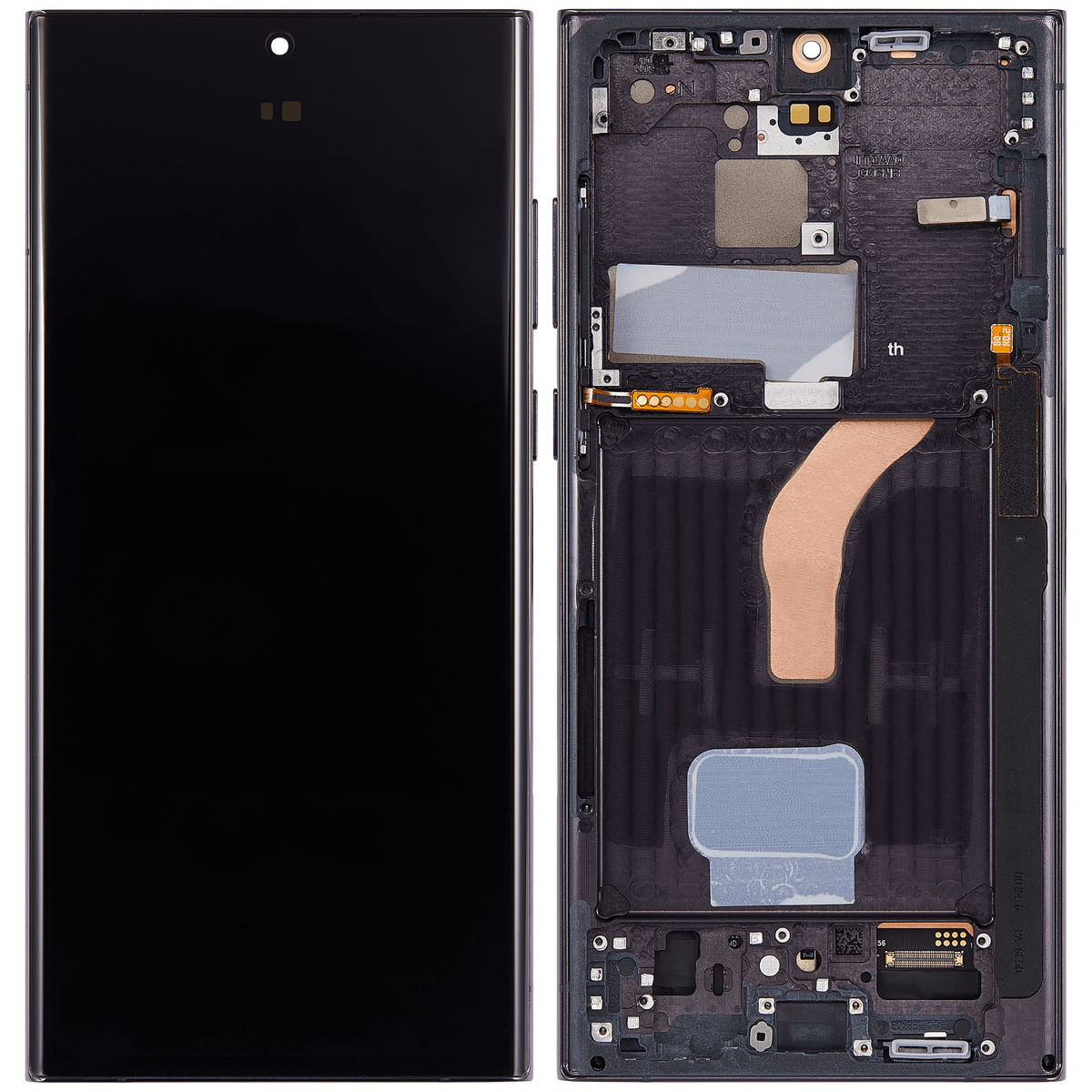Samsung Galaxy S22 Ultra oem-refurbished OLED Assembly With Frame Phantom Black view 1